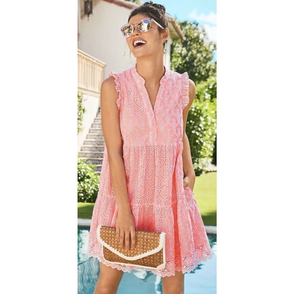 Lilly Pulitzer Pink Eyelet Mini Dress